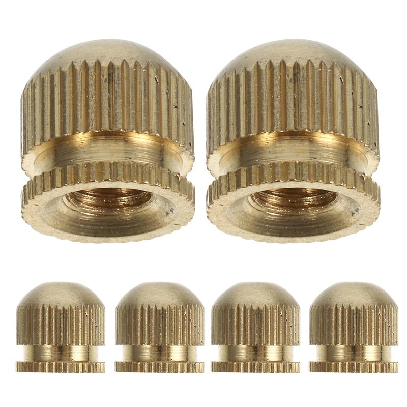Veemoon 6Pcs Light Fixture Decorative Screw Caps, Lamp Finals Screw Caps Copper Replacement Lamp Shape Nuts Finials Hardware for Shade Harp Tops (M5 Cap Nut) - Image 1